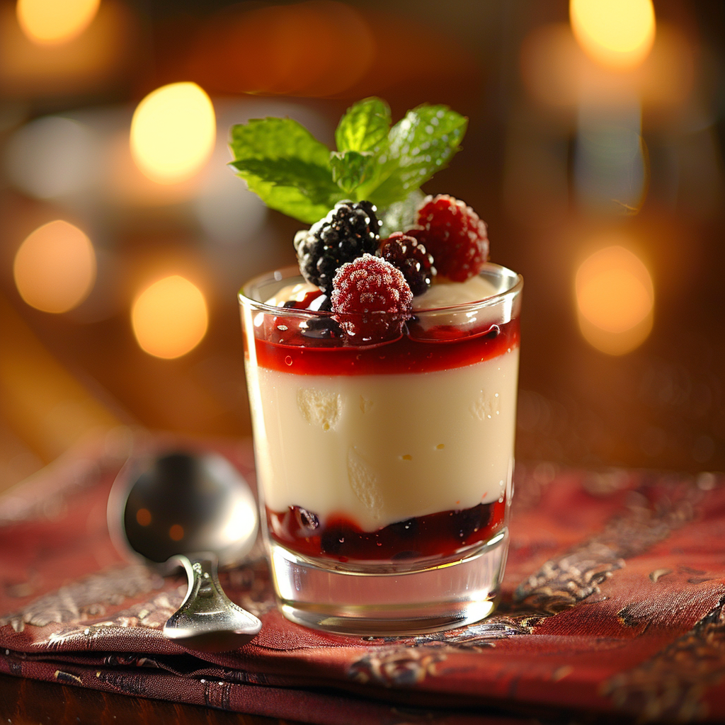 Vanilla Bean Panna Cotta with Berry Sauce