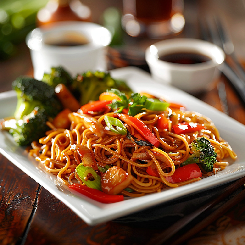 Vegetable Lo Mein with Soy Ginger Sauce