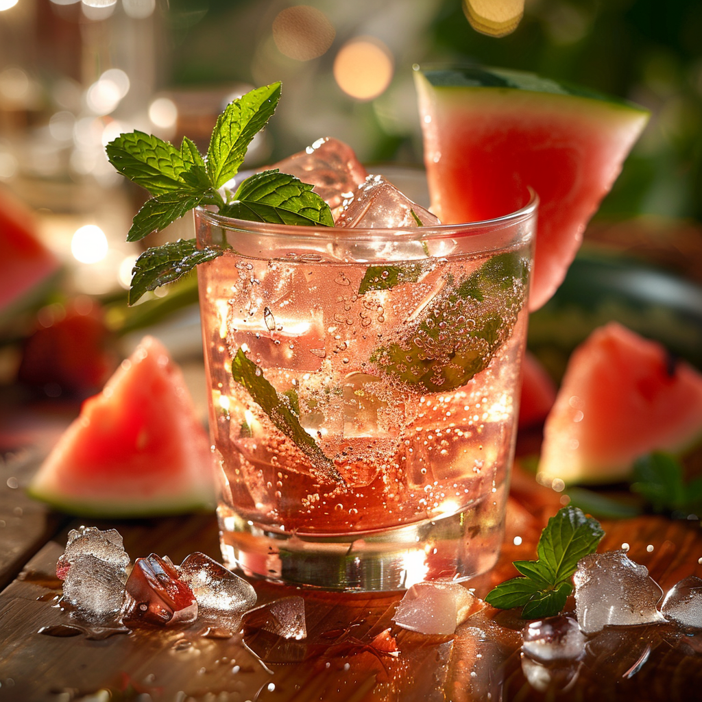Watermelon and Mint Sparkling Water