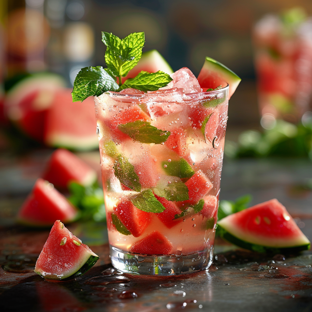 Watermelon and Mint Sparkling Water