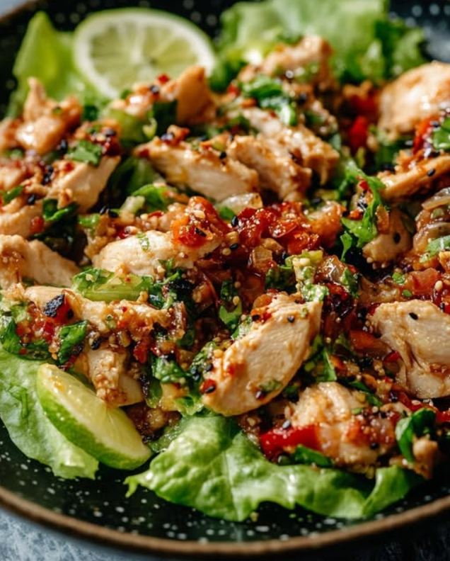Chicken Larb Lettuce Wraps