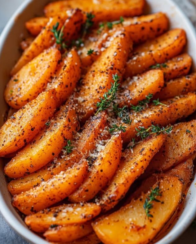 Garlic Parmesan Sweet Potatoes