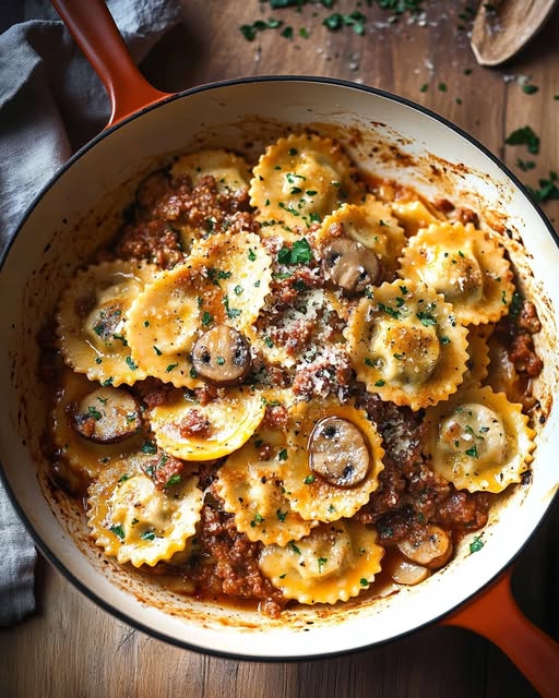 Mushroom Chorizo Ravioli