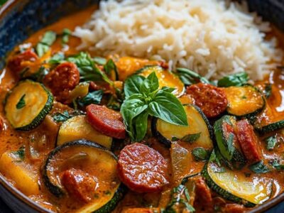Zucchini Chorizo Coconut Curry: An Easy One-Pot Meal