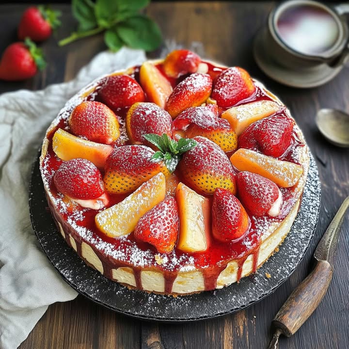 Strawberry Peach Cake