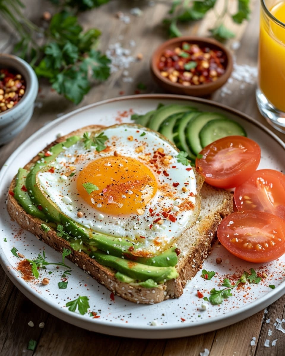 Avocado Egg Toast with Chili Flakes