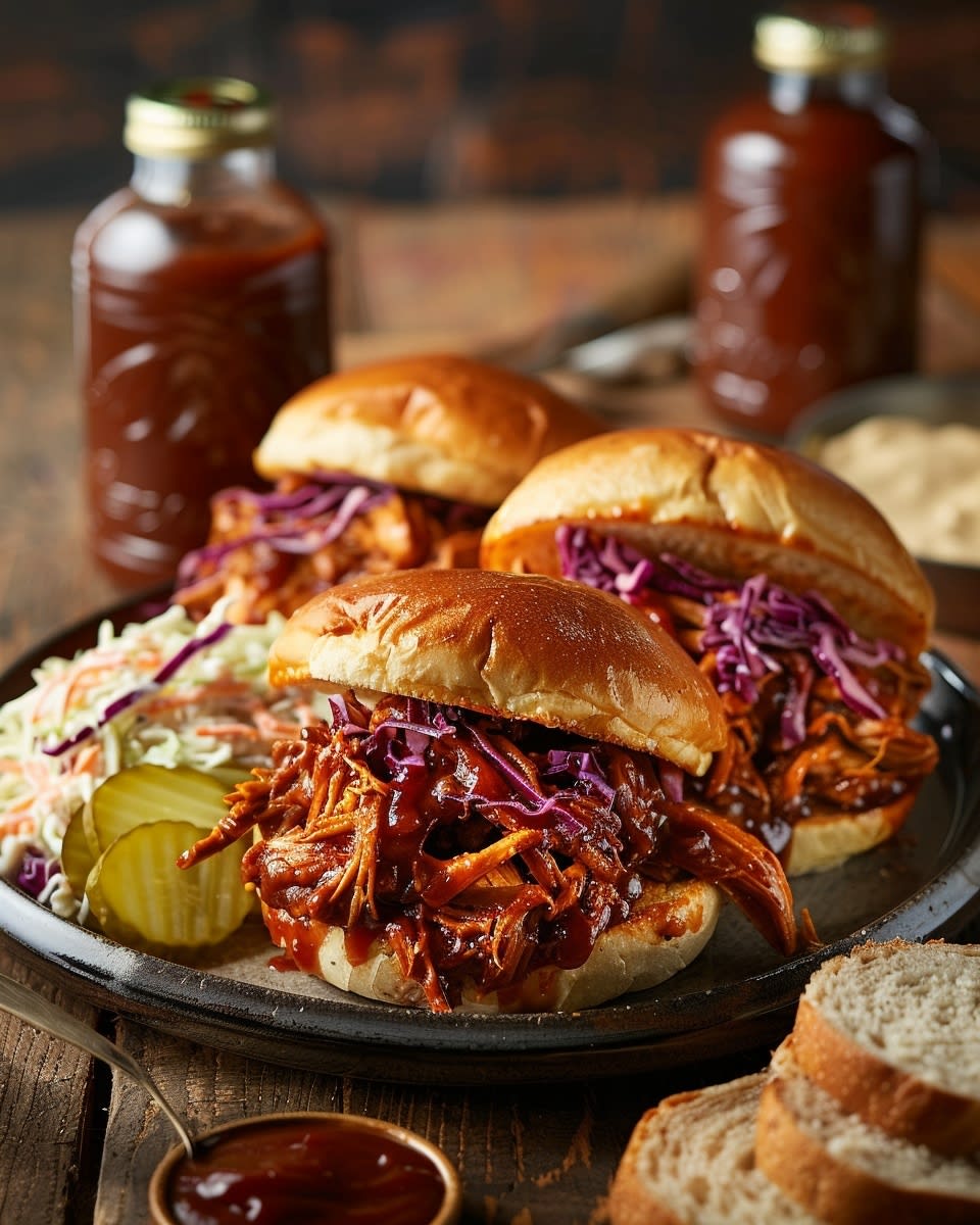 BBQ Pulled Chicken Sandwiches