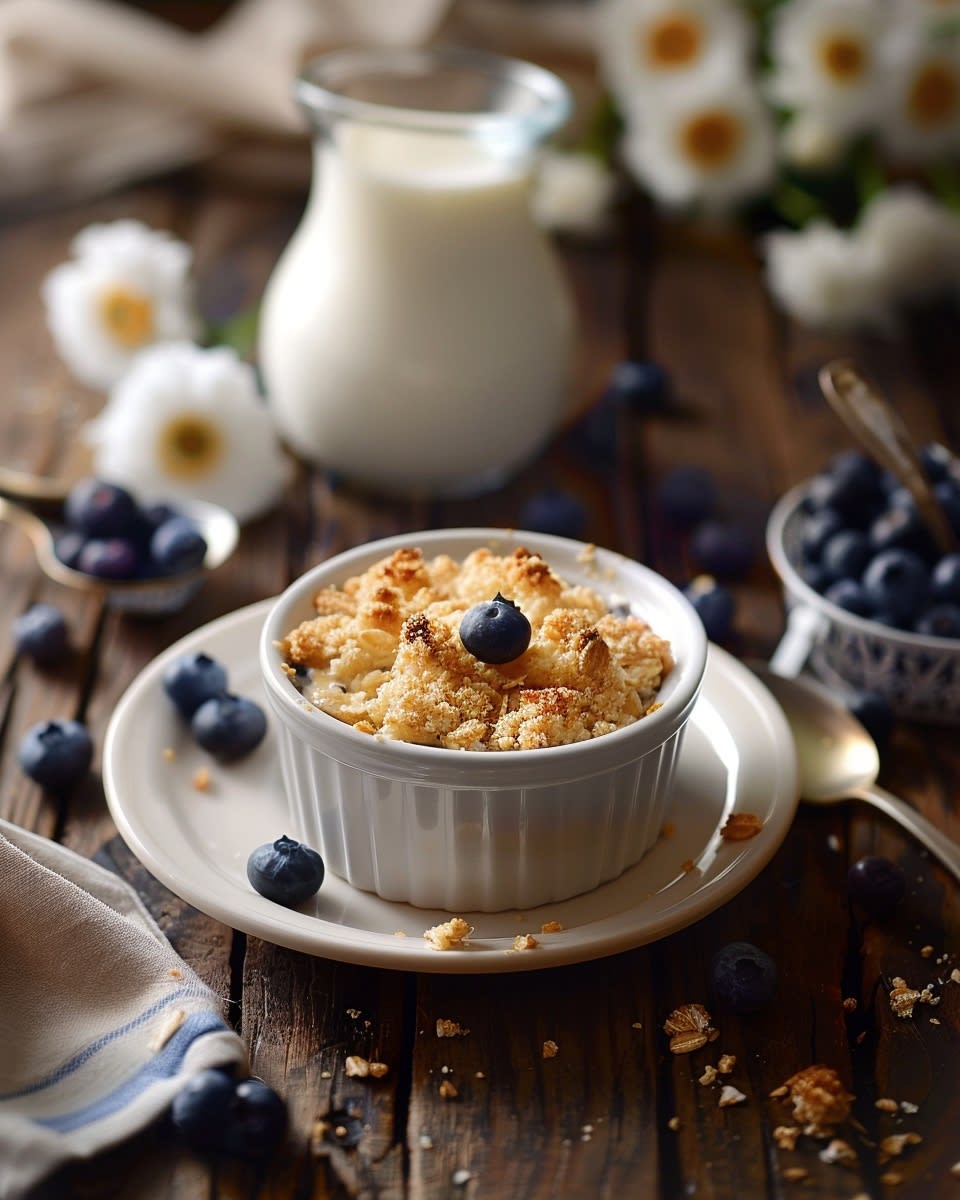 Blueberry Cheesecake Baked Oats