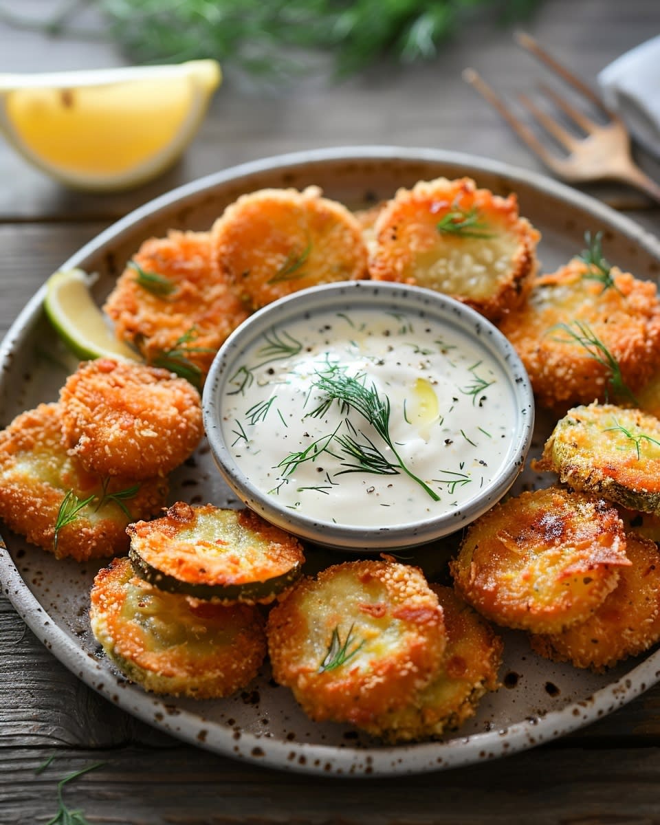 Crispy Fried Pickles with Ranch Dip