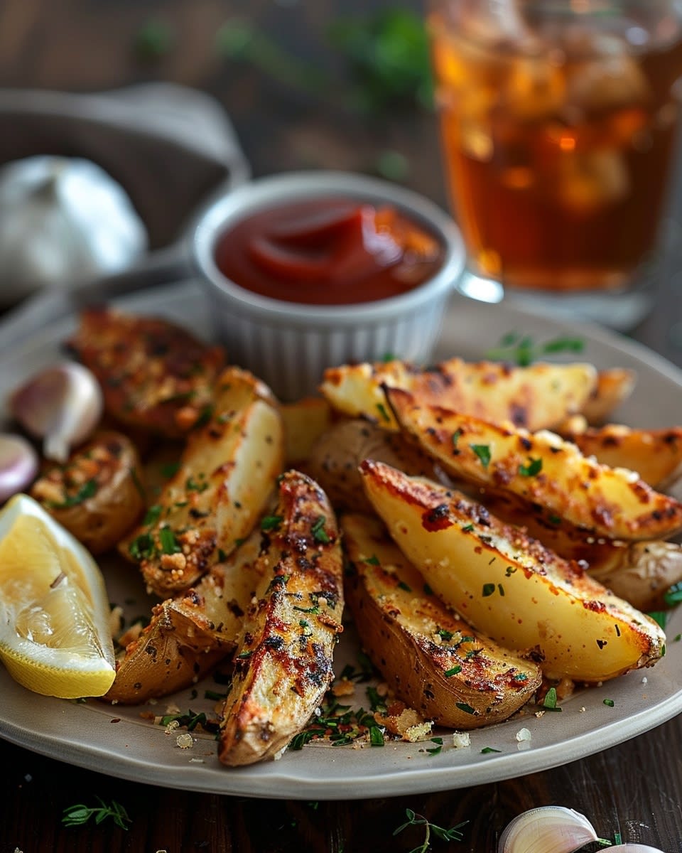 Garlic Parmesan Potato Wedges