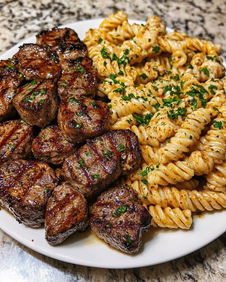 Garlic Parmesan Steak Bites