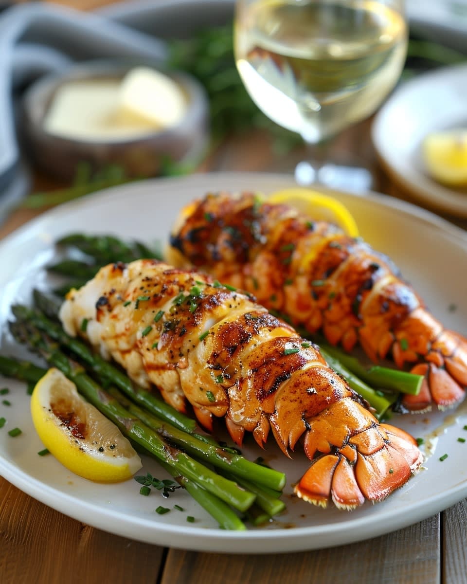 Grilled Garlic Butter Lobster Tails