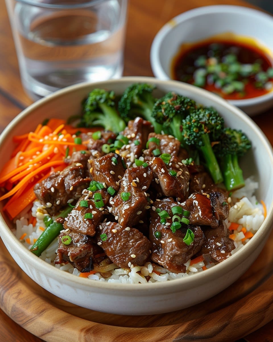 Honey Garlic Beef Rice Bowl