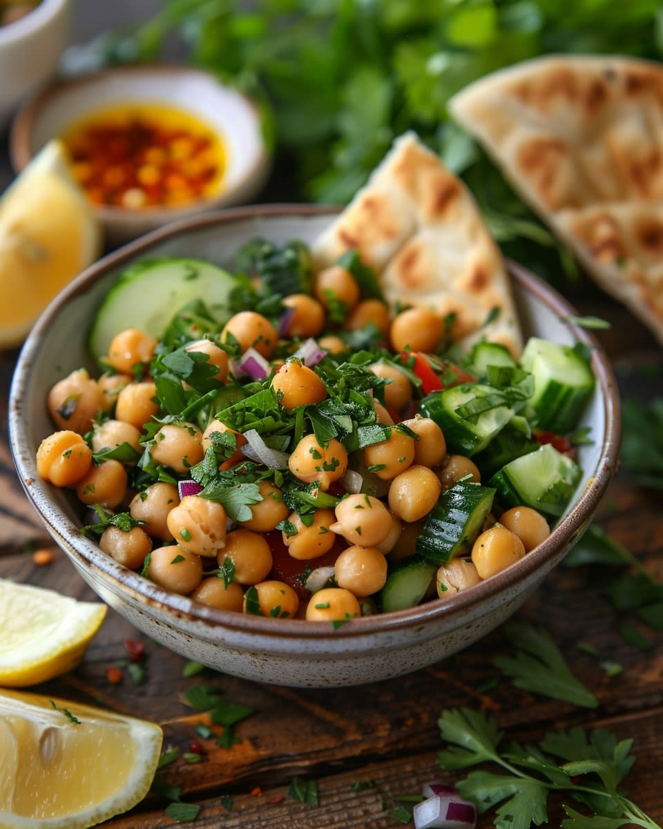 Mediterranean Chickpea Cucumber Salad