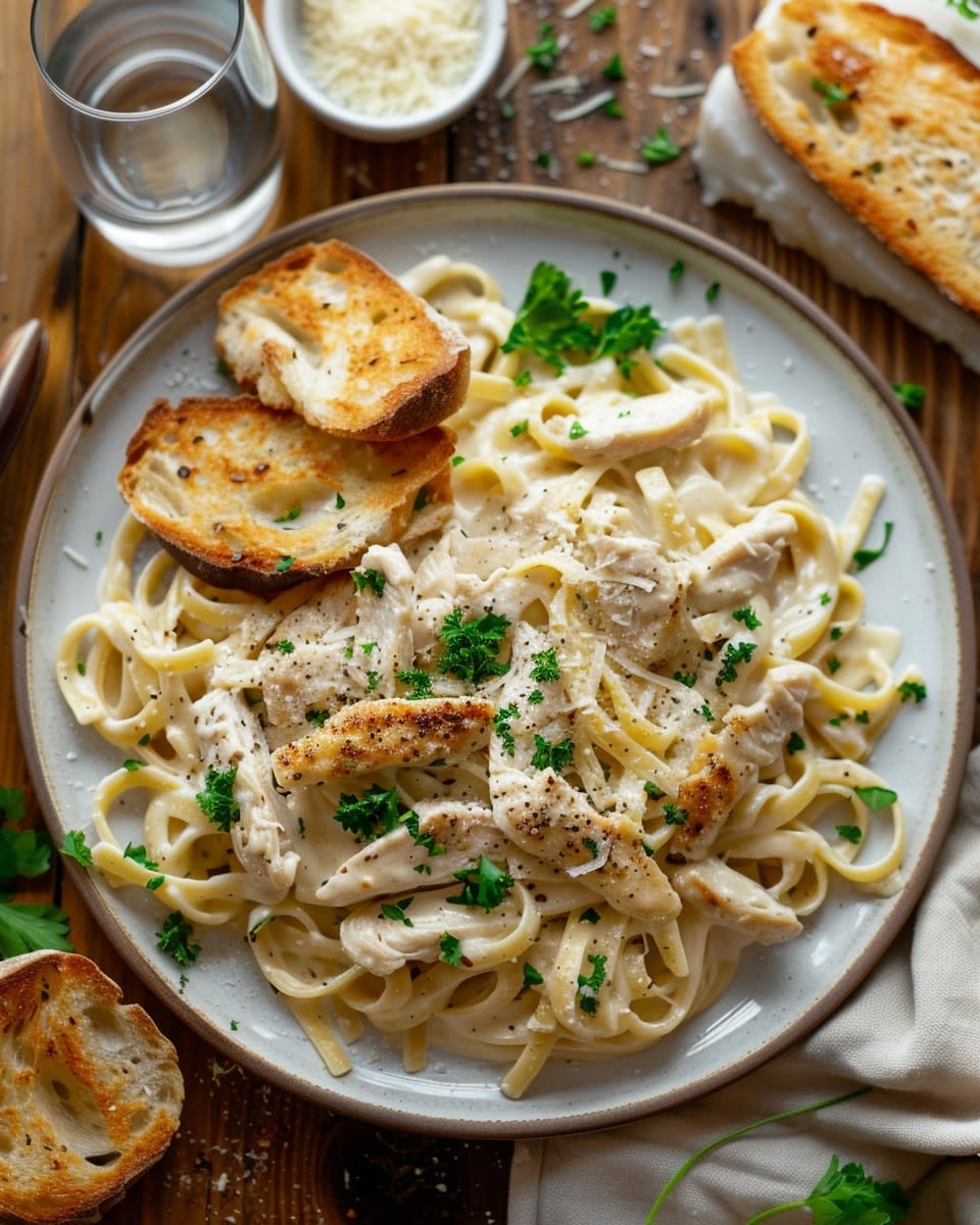 One Pot Creamy Chicken Alfredo Pasta