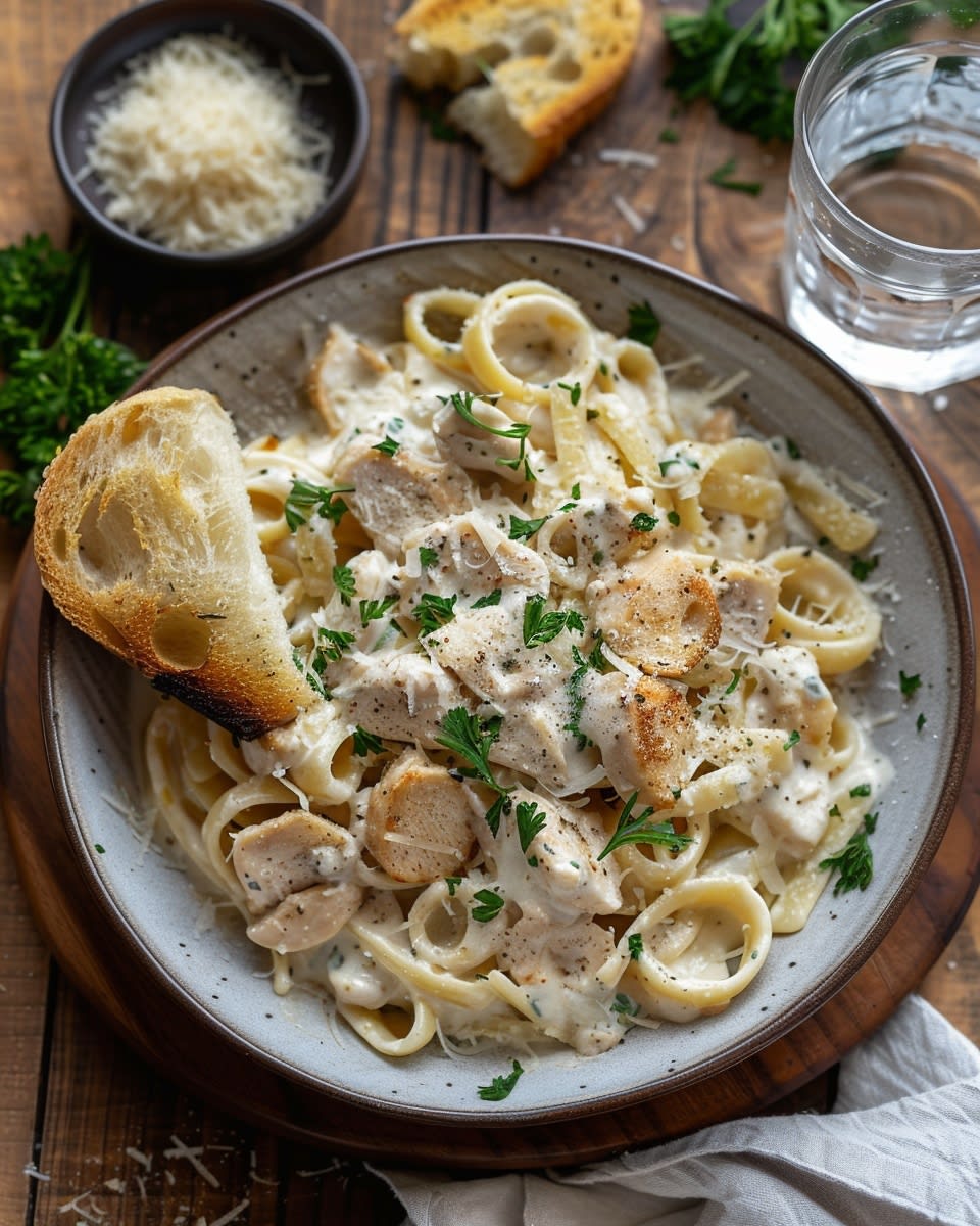 One Pot Creamy Chicken Alfredo Pasta