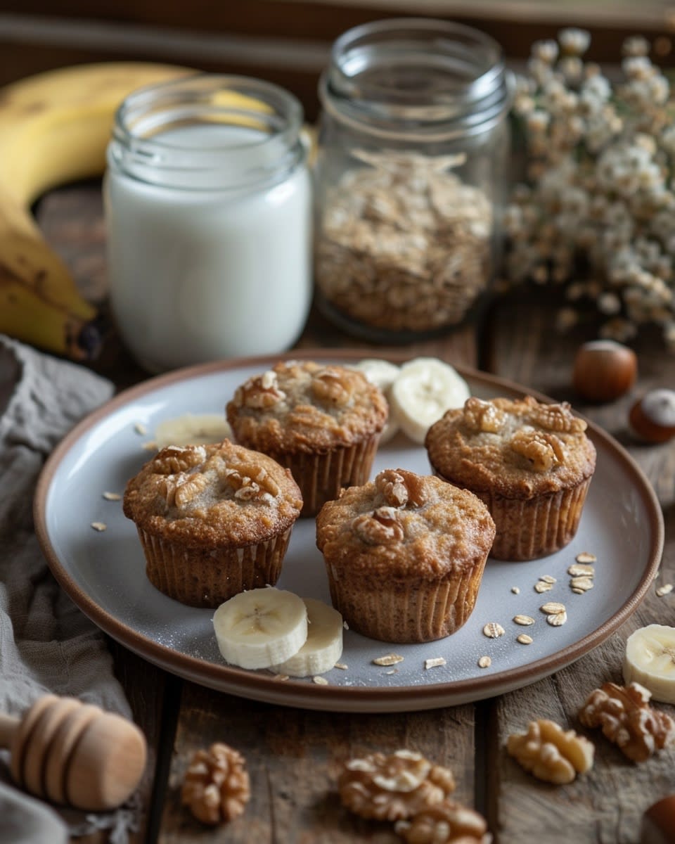 Protein Banana Oat Muffins