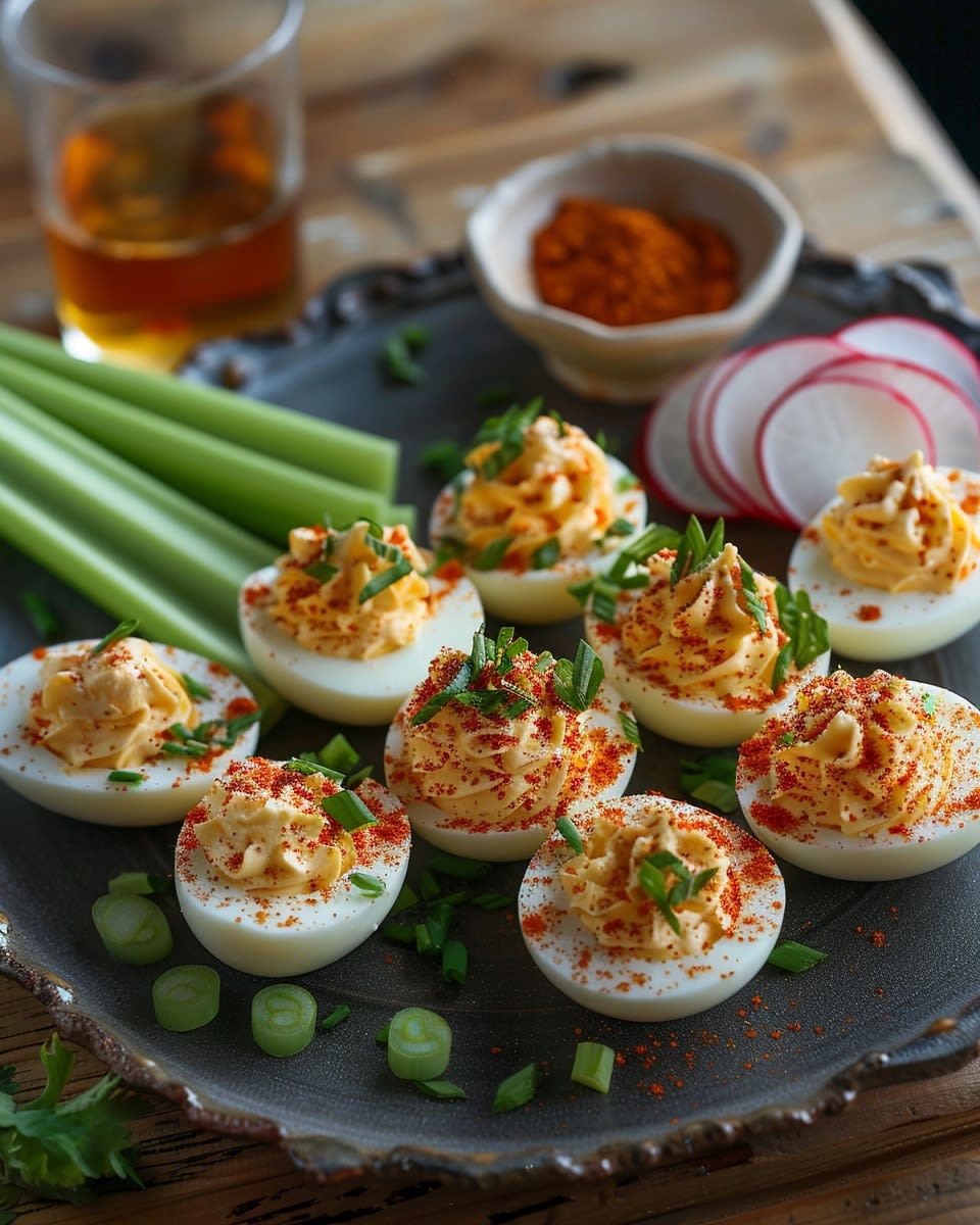 Spicy Sriracha Deviled Eggs