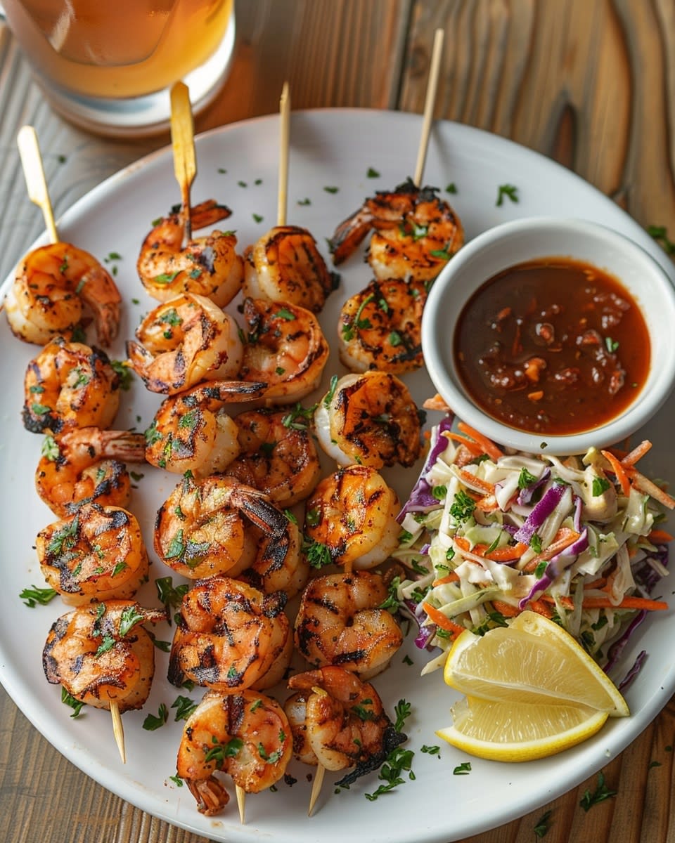 Sweet and Spicy Grilled Shrimp Skewers