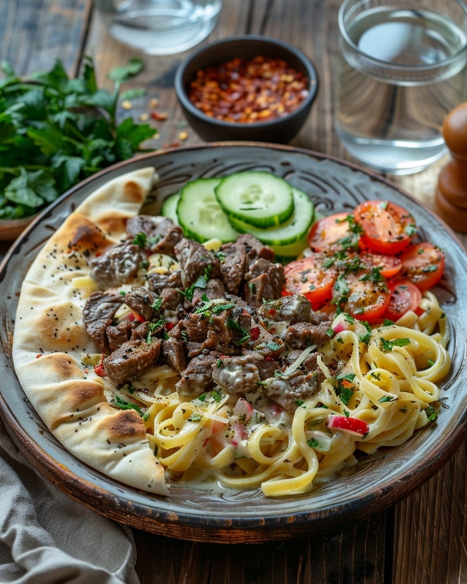 Turkish Yogurt Beef Pasta