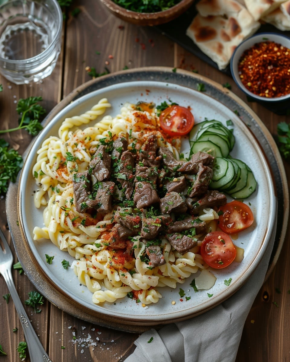 Turkish Yogurt Beef Pasta