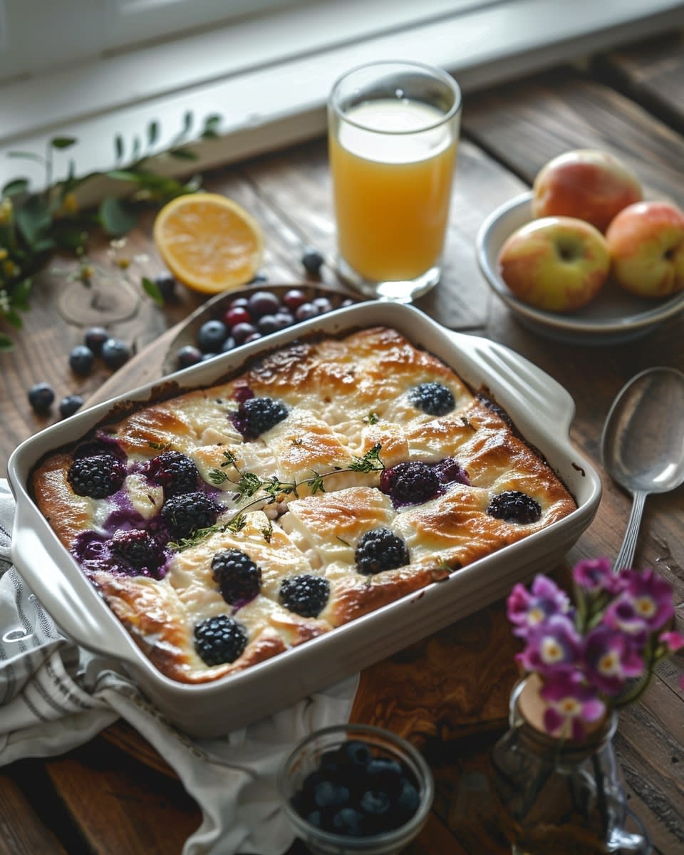 Blueberry Cottage Cheese Breakfast Bake
