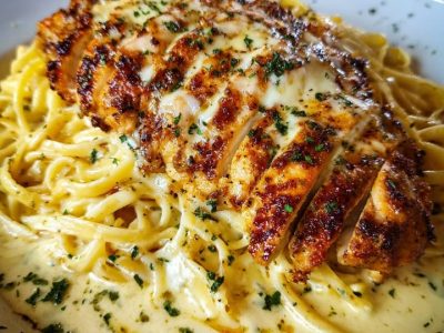 Spicy Cajun Chicken & Garlic Parmesan Linguine Recipe