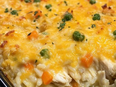 Easy Cheesy Chicken & Rice Casserole