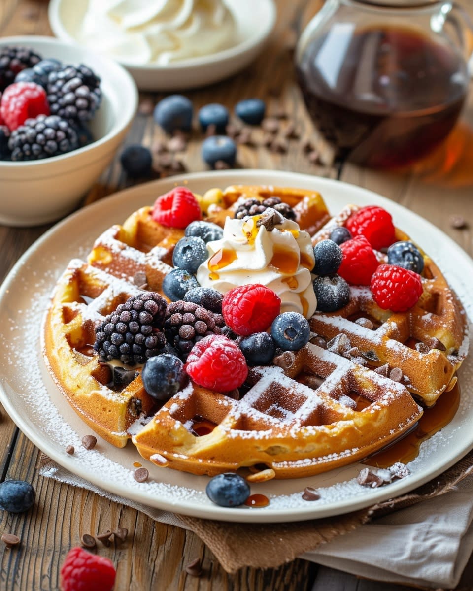 Chocolate Chip Protein Waffles