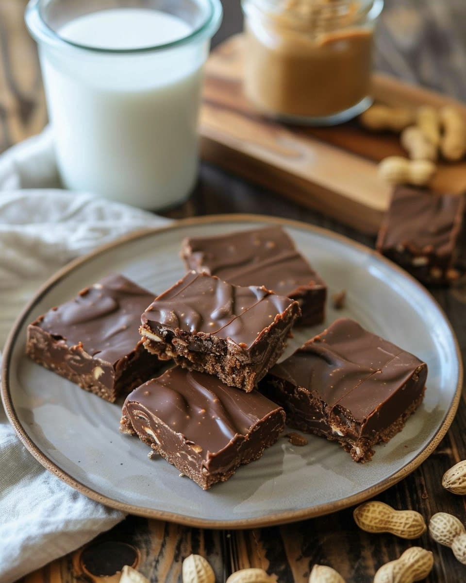 Chocolate Peanut Butter No-Bake Bars