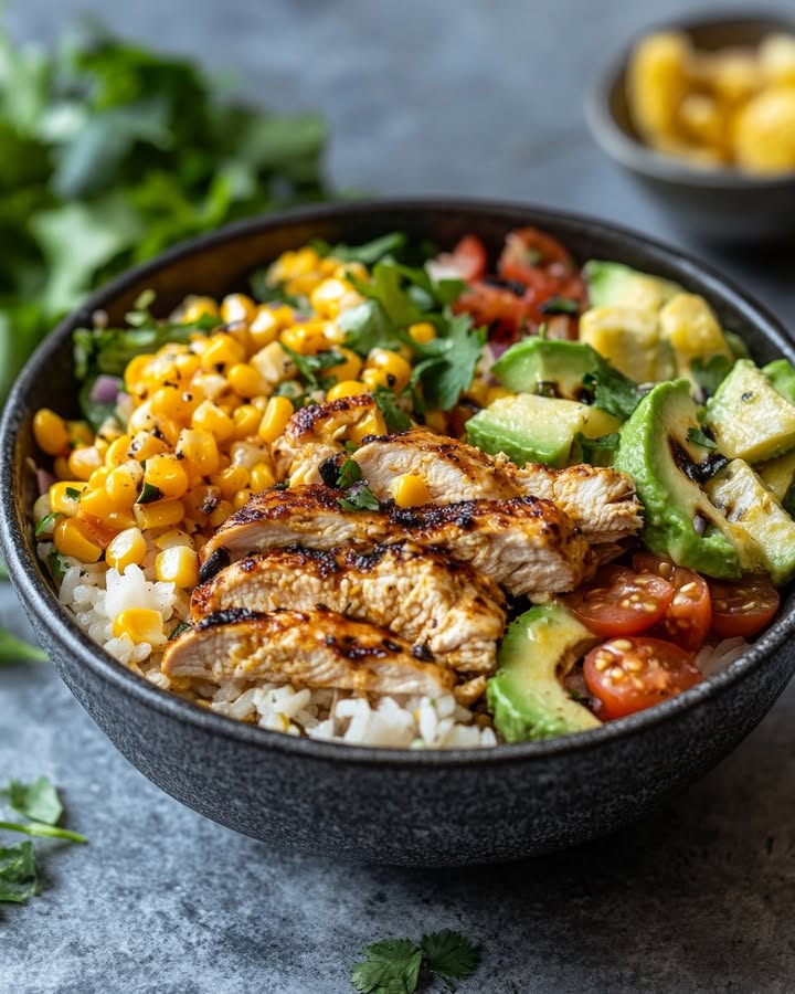 Corn Chicken Rice Bowl