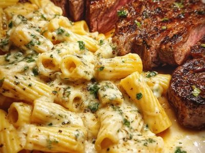 Ultimate Garlic Butter Steak & Rigatoni Dinner