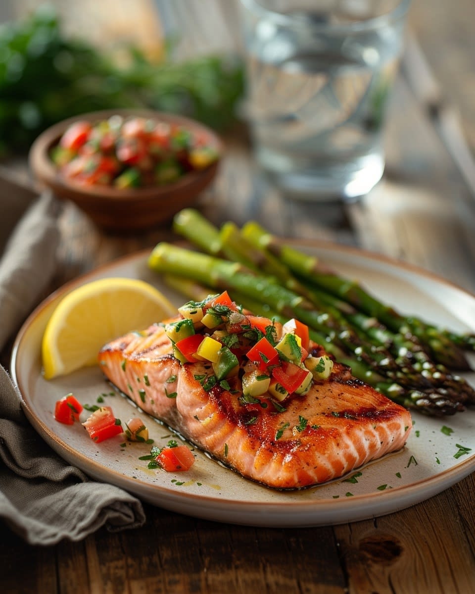 Grilled Salmon with Avocado Salsa