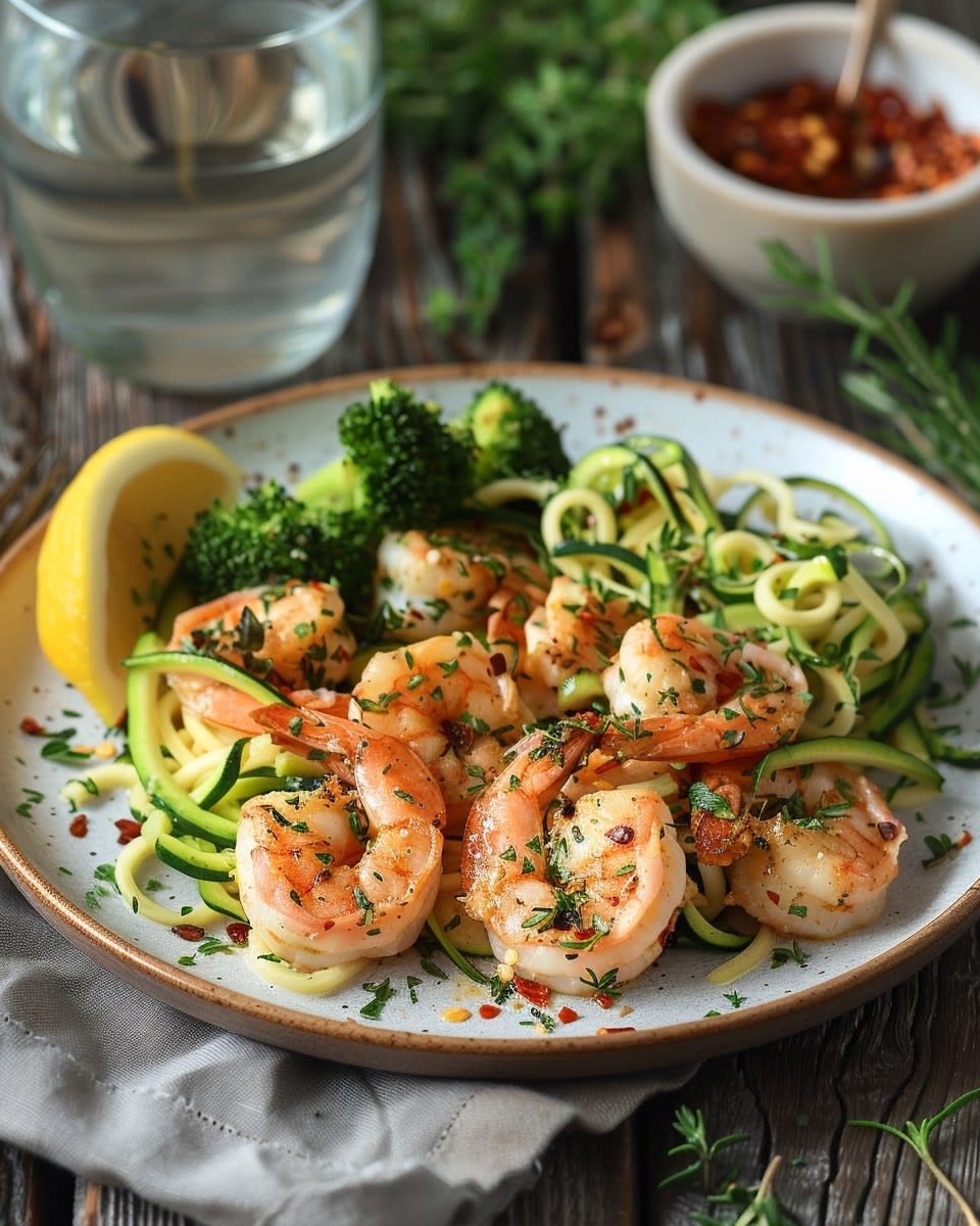 Lemon Garlic Shrimp and Zucchini Noodles