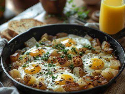 Delicious Savory Breakfast Egg and Potato Skillet: A Perfect Morning Meal