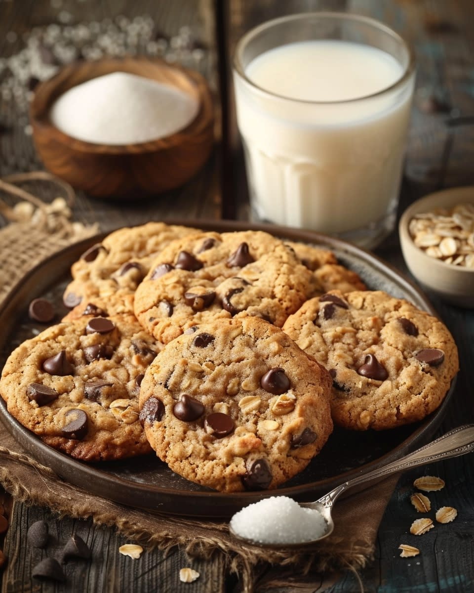Soft Baked Oatmeal Chocolate Chip Cookies