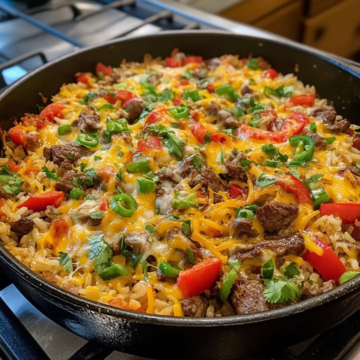 Steak Fajita Rice Casserole