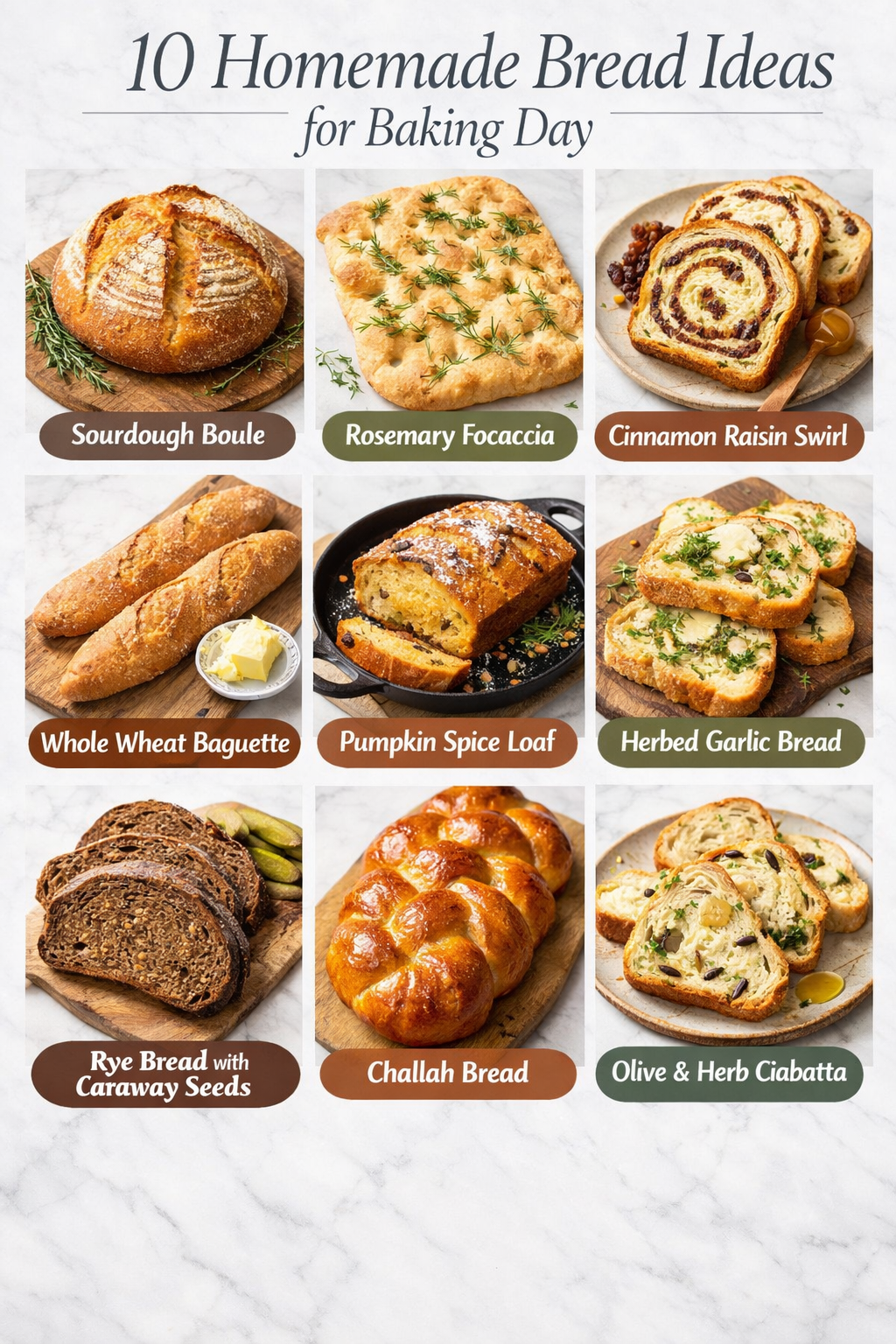 10 Homemade Bread Ideas for Baking Day