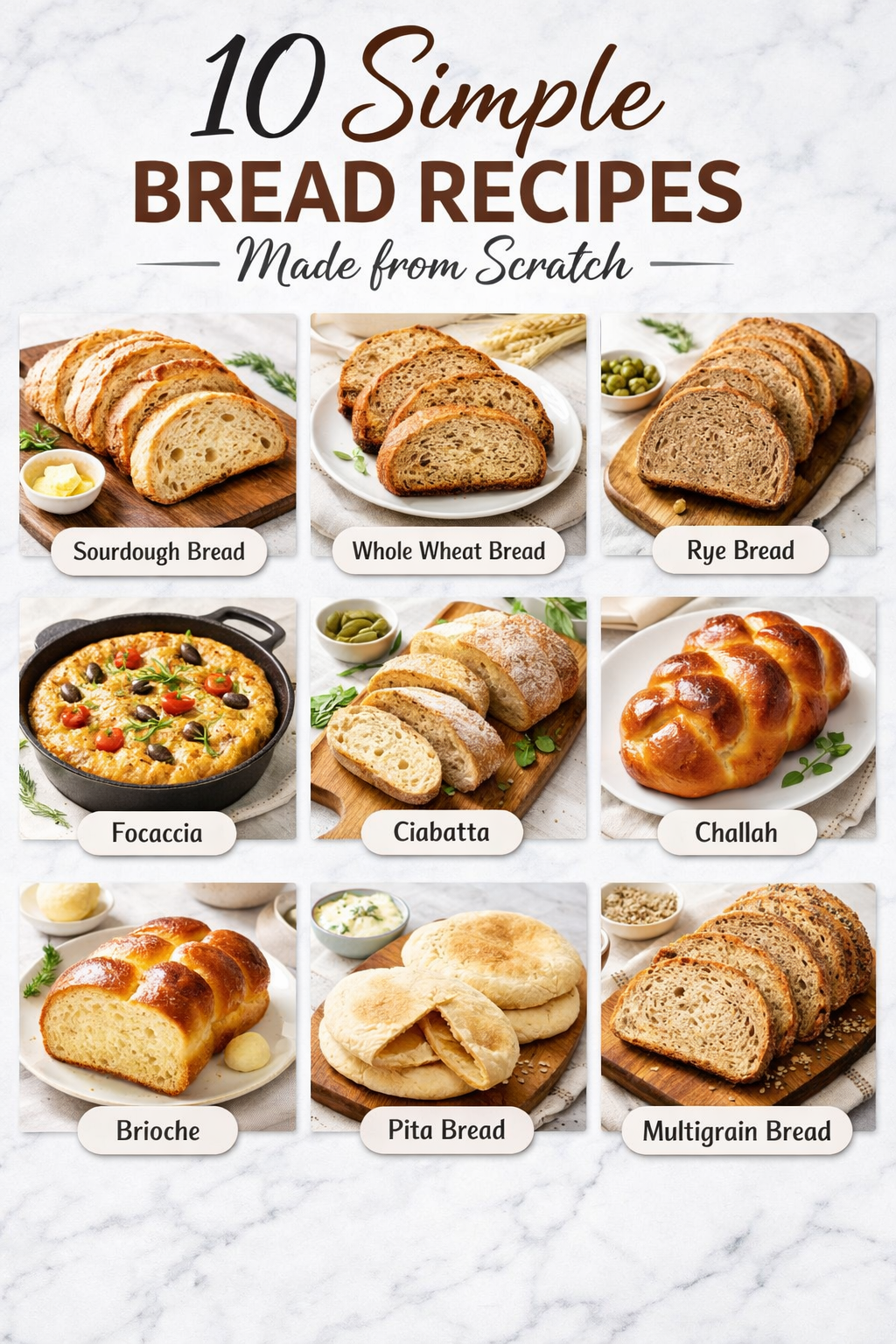 10 Simple Bread Recipes Made from Scratch