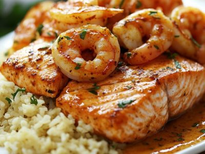 Easy Creamy Cajun Salmon & Shrimp Recipe