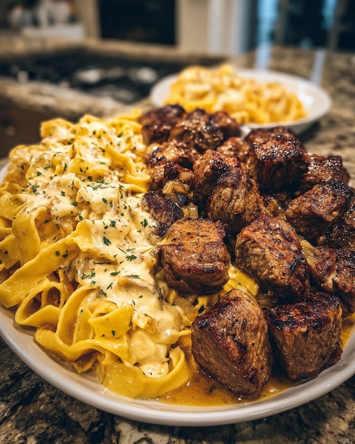 Cajun Steak Fettuccine Delight