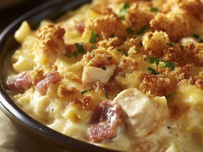 Easy Creamy Chicken Cordon Bleu Bake