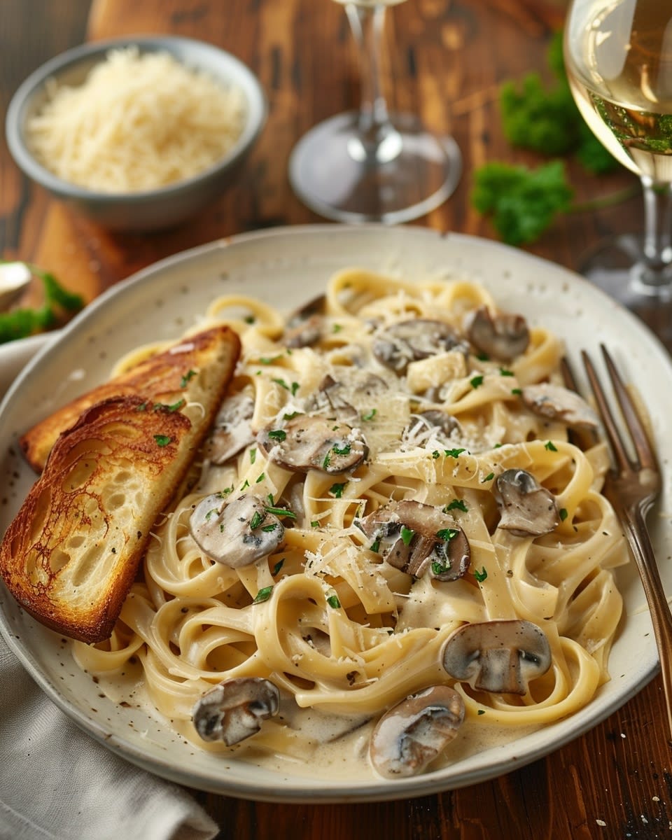 Creamy Mushroom Fettuccine