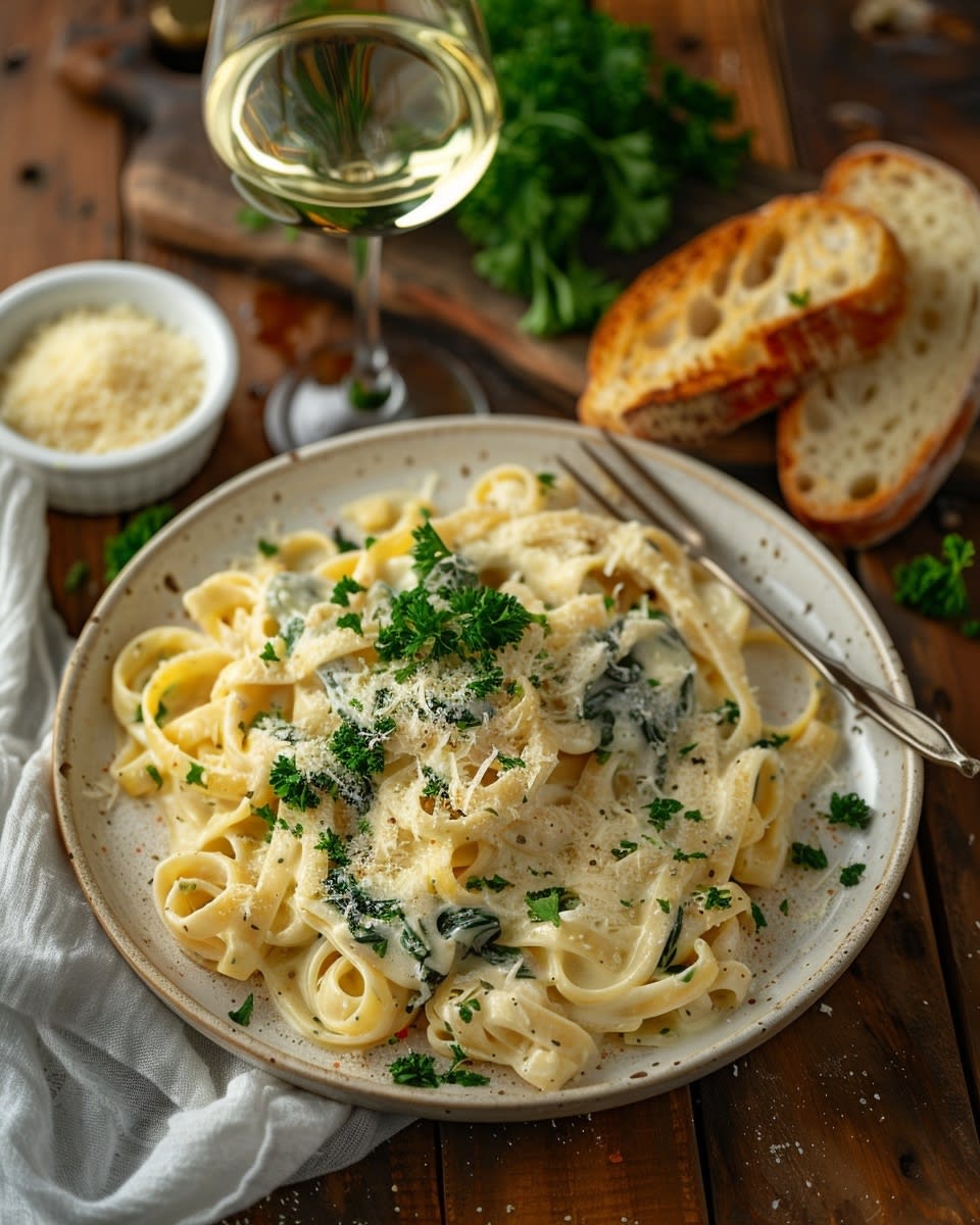 Creamy Spinach Parmesan Pasta