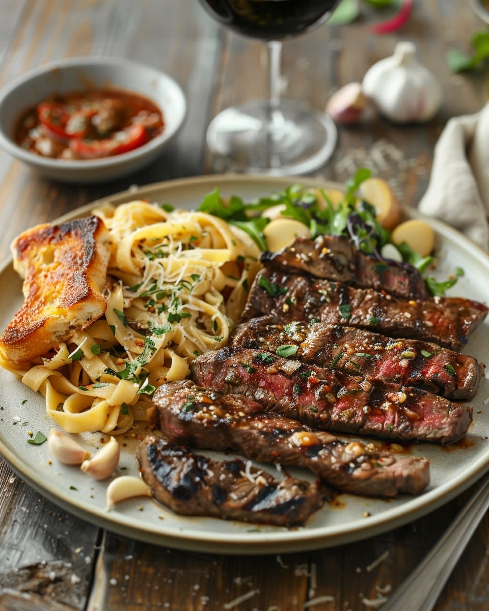 Garlic Butter Steak Pasta