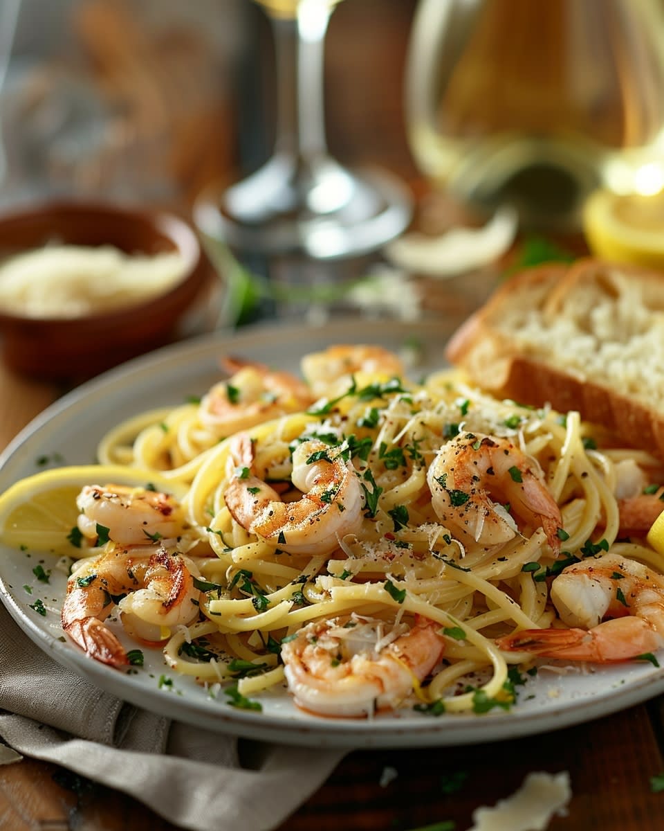 Lemon Butter Shrimp Pasta