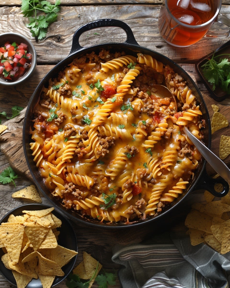 One-Pot Cheesy Taco Pasta
