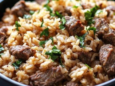 Easy Instant Pot Beef Rice Pilaf Recipe