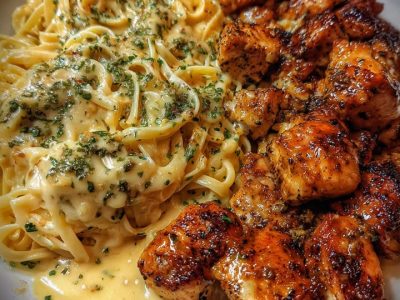 Cajun Chicken Linguine with Cheesy Garlic Sauce