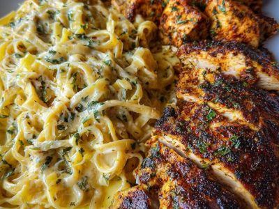 Cajun Garlic Chicken with Creamy Linguine Recipe